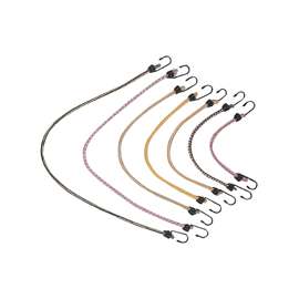 ProSource RT0818 Stretch Cord, 8 mm Dia, 18 in L, Polypropylene, Red/Yellow, Hook End