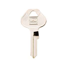 HY-KO 11010M19 Key Blank, Brass, Nickel, For: Master Locks and Padlocks