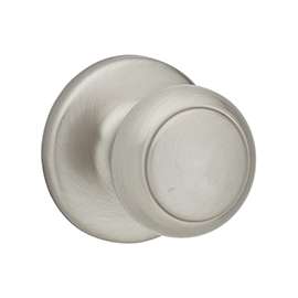 Kwikset 200CV-15 CP Door Knob, Satin Nickel, 1-3/8 to 1-3/4 in Thick Door, 2-1/4 in Strike