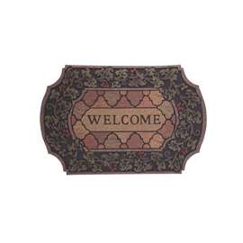 Simple Spaces T199 Door Mat, 35 in L, 23 in W, Flocking Pattern, Polyester Surface