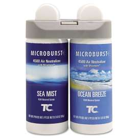 Microburst Duet Refills, Sea Mist/Ocean Breeze, 3 oz, 4/Carton