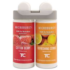 Microburst Duet Refills, Cotton Berry/Refreshing Citrus, 3 oz, 4/Carton