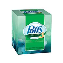 Puffs 34864 Facial Tissue, 8.4 in L, 8.2 in W, 2-Ply, Paper