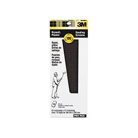 3M 99440 Sanding Screen, 11 in L, 4-3/16 in W, 100 Grit, Medium, Silicone Carbide Abrasive, Cloth Backing