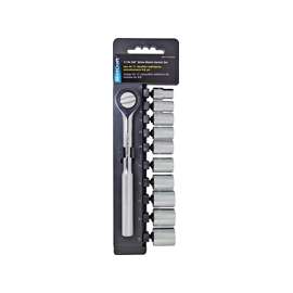 Vulcan 13PC-3M Socket Set, Chrome Vanadium Steel, Chrome