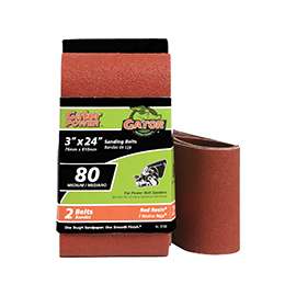 Gator 3156 Sanding Belt, 3 in W, 24 in L, 80 Grit, Medium, Aluminum Oxide Abrasive