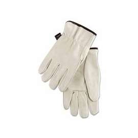 Drivers Gloves, Premium Grade Cowhide, Large, Red Fleece Lining