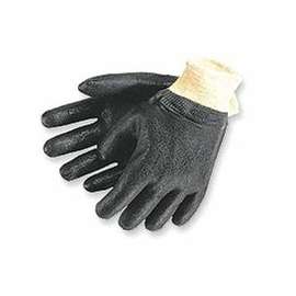 Premium Double-Dipped PVC Gloves, Large, Dark Green