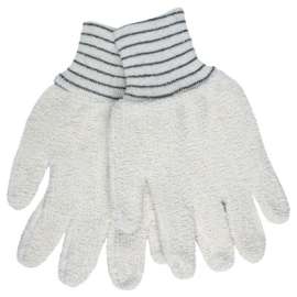 Terrycloth Gloves, Small, Natural, Knit Wrist Cuff