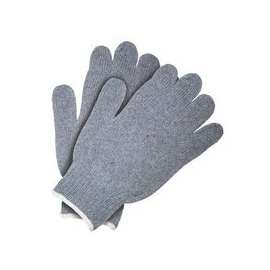Heavy Weight String Knit Gloves, Small, Knit-Wrist, Gray