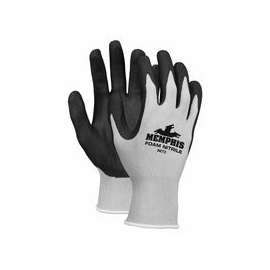 Foam Nitrile Gloves, Medium, Black/Gray