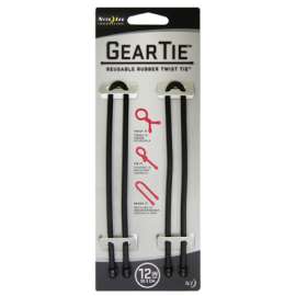 2PK 12" BLK Gear Tie
