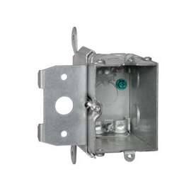 Steel City MB120ADJ Outlet Box, 1 -Gang, 5 -Knockout, Galvanized Steel, Silver, Box Mounting