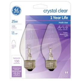 GE2PK 25W CLR Flam Bulb