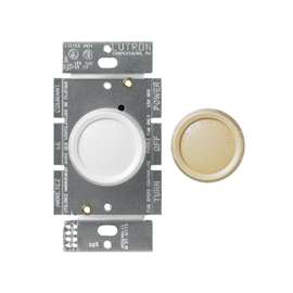 Lutron FS-5FH-DK Rotary Control Switch, 5 A, 120 V, Rotary Actuator, Plastic, Ivory/White
