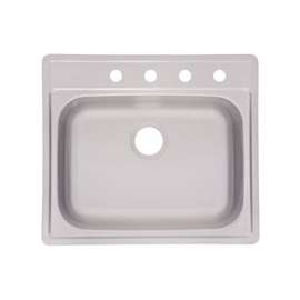 KINDRED FSS804NB Kitchen Sink, 21-1/2 in W, 15-1/2 in D Bowl, Stainless Steel
