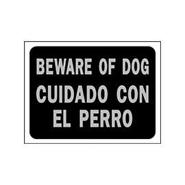 HY-KO Hy-Glo Series 3060 Identification Sign, Rectangular, BEWARE OF DOG, Fluorescent Orange Legend, Black Background