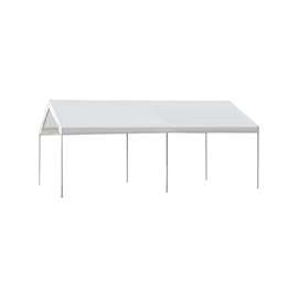 Seasonal Trends 22006200010 Carport, 10 ft L, 20 ft W, 10.3 ft H, Steel Frame, Polyethylene Canopy, White Canopy