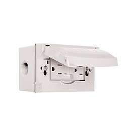 BOX/FLIP COVER 1G WP GFCI WHT