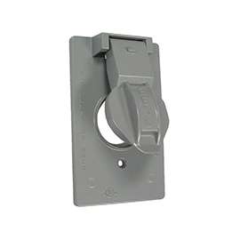 HUBBELL 5155-5 Cover, 1-13/32 in Dia, 4-9/16 in L, 2-13/16 in W, Metal, Gray, Powder-Coated