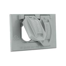 HUBBELL 5180-5 Cover, 2-13/16 in L, 4-9/16 in W, Metal, Gray, Powder-Coated