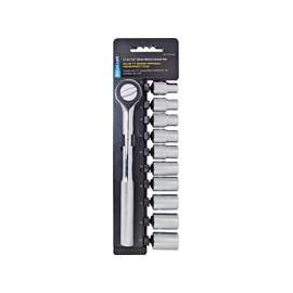 Vulcan 11PC-4M Socket Set, Chrome Vanadium Steel, Chrome