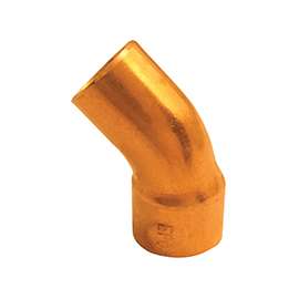 EPC 31216 Street Pipe Elbow, 1-1/2 in, Sweat x FTG, 45 deg Angle, Copper