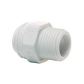 John Guest PP011223WP Pipe Connector, 3/8 in, FNPT, Polypropylene, 150 psi Pressure