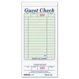 Guest Check Book, 3 3/8 x 6 1/2, Tear-Off at Bottom, 50/Book