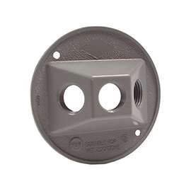 HUBBELL 5197-5 Cluster Cover, 4-1/8 in Dia, 4-1/8 in W, Round, Metal, Gray, Powder-Coated