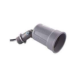 HUBBELL 5606-5 Lamp Holder, 120 V, 75 to 150 W, Gray