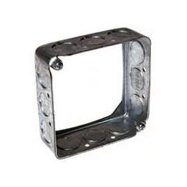 RACO 8201 Outlet Box, 4 in W, 12 -Knockout, Metal, Silver