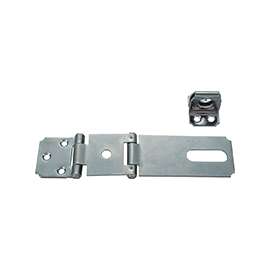 ProSource LR-136-BC3L-PS Safety Hasp, 3-1/2 in L, Steel, Zinc, 7/16 in Dia Shackle, Fixed Staple