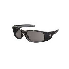 Swagger Safety Glasses, Gray Lens, Polycarbonate, Black Frame, Polycarbonate