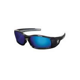Swagger Safety Glasses, Blue Diamond Mirror Lens, Duramass HC, Black Frame