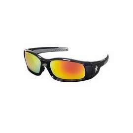 Swagger Safety Glasses, Fire Mirror Lens, Duramass Hard Coat, Black Frame