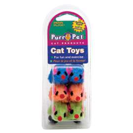 6PK Fuzzy Mice Cat Toy