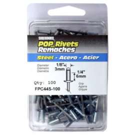 100PK 1/8"D STL Rivet