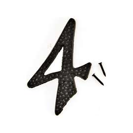HY-KO DC-3/4 House Number, Character 4, 2 in W x 3-1/2 in H Character, Black Character
