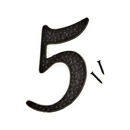 HY-KO DC-3/5 House Number, Character 5, 2 in W x 3-1/2 in H Character, Black Character