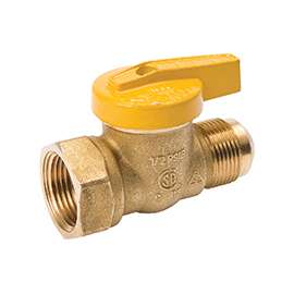 B & K 7701G Series 114-524 Gas Ball Valve, 15/16 x 3/4 in Connection, Flare x FPT, 200 psi Pressure, Manual Actuator