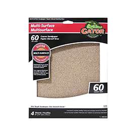 Gator 4440-012 Sanding Sheet, 9 in L, 11 in W, 60 Grit, Coarse, Aluminum Oxide Abrasive