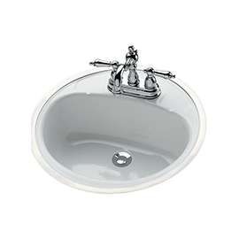BOOTZ Daisy Series 021-2430-00 Lavatory Sink, Round Basin, 2-Deck Hole, 18 in OAW, 18 in OAH, 7-13/16 in OAD, Steel