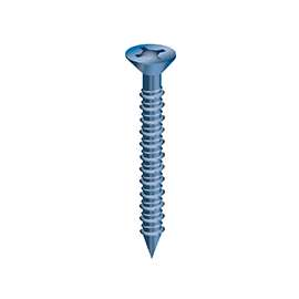 COBRA ANCHORS 620J Screw, 3/16 in Thread, 1-1/4 in L, Flat Head, Phillips, Robertson Drive, Steel, Fluorocarbon-Coated