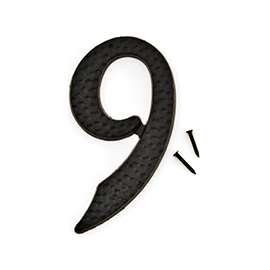 HY-KO DC-3/9 House Number, Character 9, 2 in W x 3-1/2 in H Character, Black Character