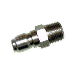 Mi-T-M AW-0017-0005 Adapter, 3/8 x 3/8 in Connection, Quick Connect Plug x MNPT, Stainless Steel
