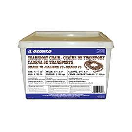 ANCRA 45881-10-20-SP Transport Chain Assembly with Clevis Hook, 5/16 in, 20 ft L, 4700 lb Working Load, 70 Grade