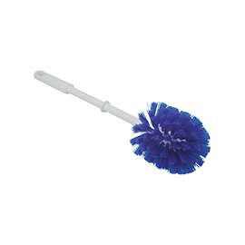 Quickie 304 Toilet Bowl Brush, Poly Fiber Bristle, Blue/White Bristle, White Handle