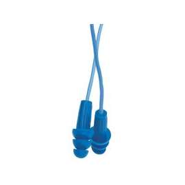 H20 Metal Detectable Reusable Earplugs - Corded, Plastic, Blue, Corded