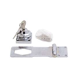 ProSource Safety Hasp, 3-1/2 in L, 3-1/2 in W, Steel, Chrome